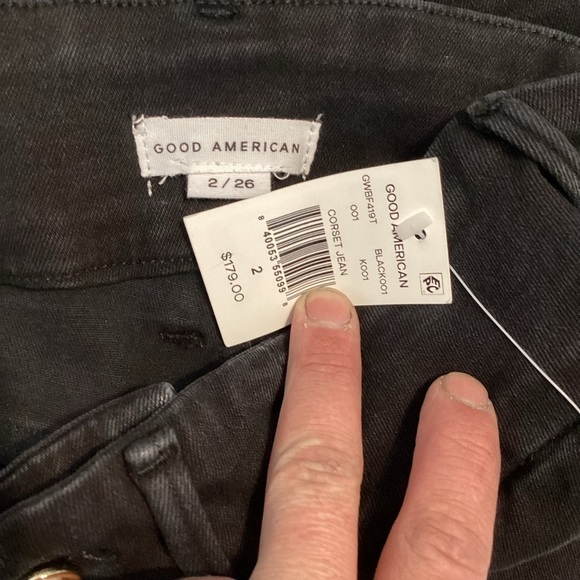 Good American Good Waist Skinny High Rise Jeans Size 2 / 26 Black - Picture 5 of 7